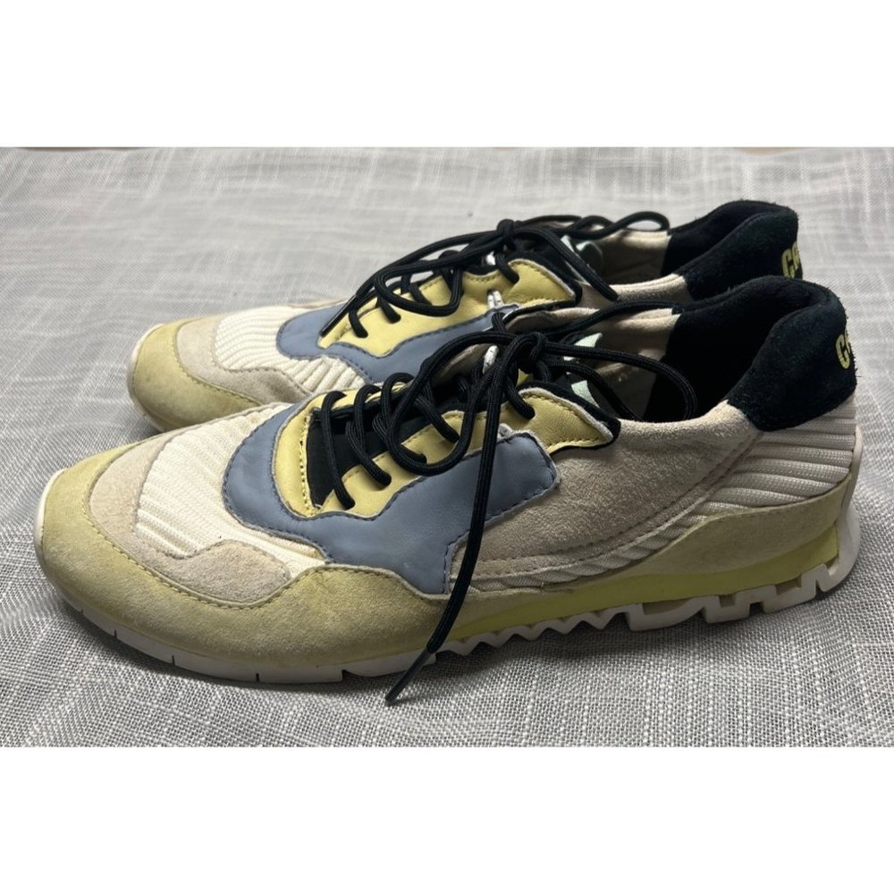 Camper Womens Suede Leather Sneakers Size 39 US 9 Muted Yellow Blue